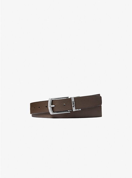 Men Michael Kors Reversible Pebbled Leather Belts Black | LODXSB-891