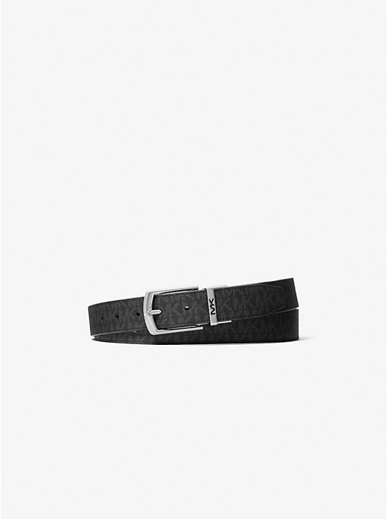 Men Michael Kors Reversible Signature Logo Belts Black | MDUSRK-297