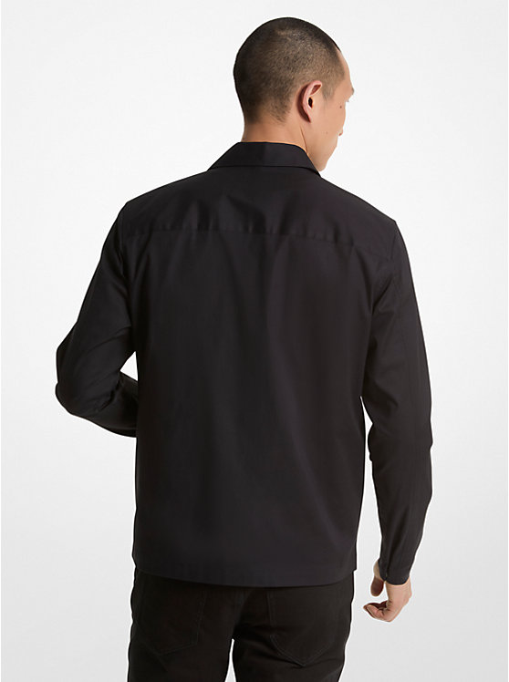 Men Michael Kors Stretch Cotton Shirts Black | EJAPTF-058