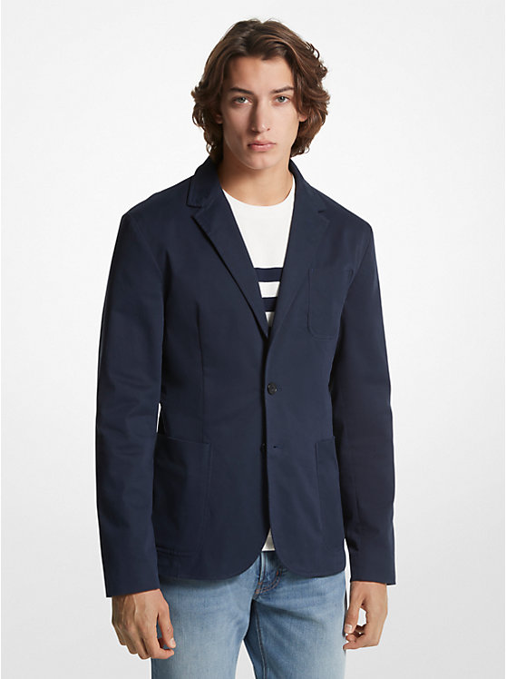 Men Michael Kors Stretch Cotton Twill Blazers Navy | GMSOXA-846