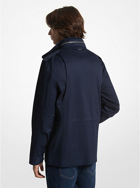 Men Michael Kors Stretch Organic Cotton Field Jackets Navy | MPZXLU-061