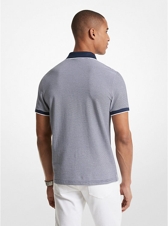 Men Michael Kors Textured Cotton Polo Shirts Blue | XCWNBU-962