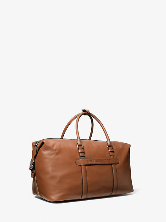 Men Michael Kors Varick Leather Duffel Bag Brown | UZNILS-749