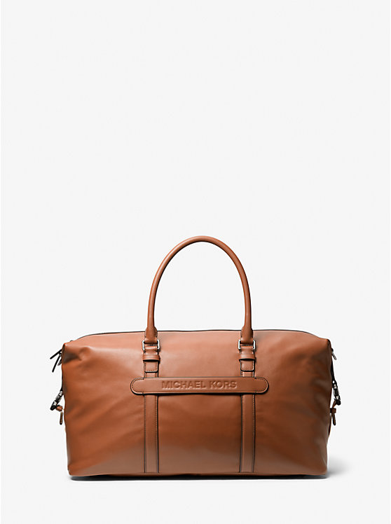 Men Michael Kors Varick Leather Duffel Bag Brown | UZNILS-749