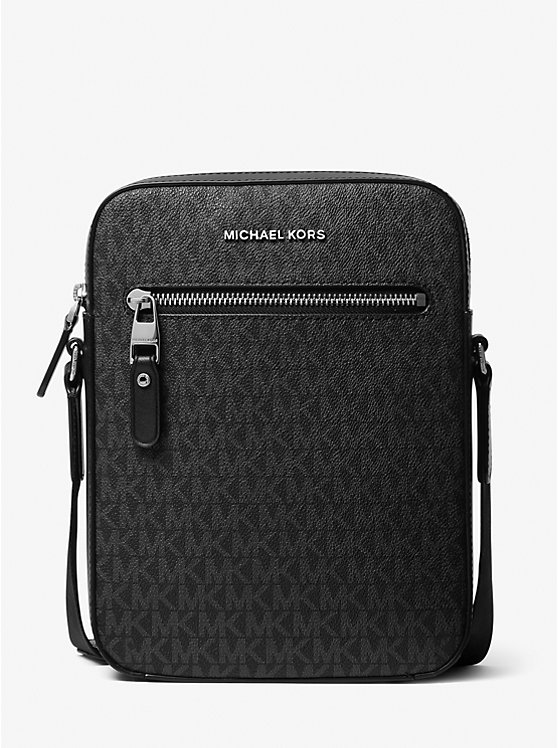 Men Michael Kors Varick Logo Crossbody Bags Black | RAQNFY-648