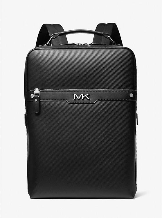 Men Michael Kors Varick Saffiano Leather Backpack Black | YIFZRC-098