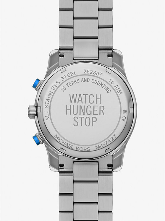 Men Michael Kors Watch Hunger Stop Oversized Runway Silver-Tone Watches Silver | HBJKTY-890