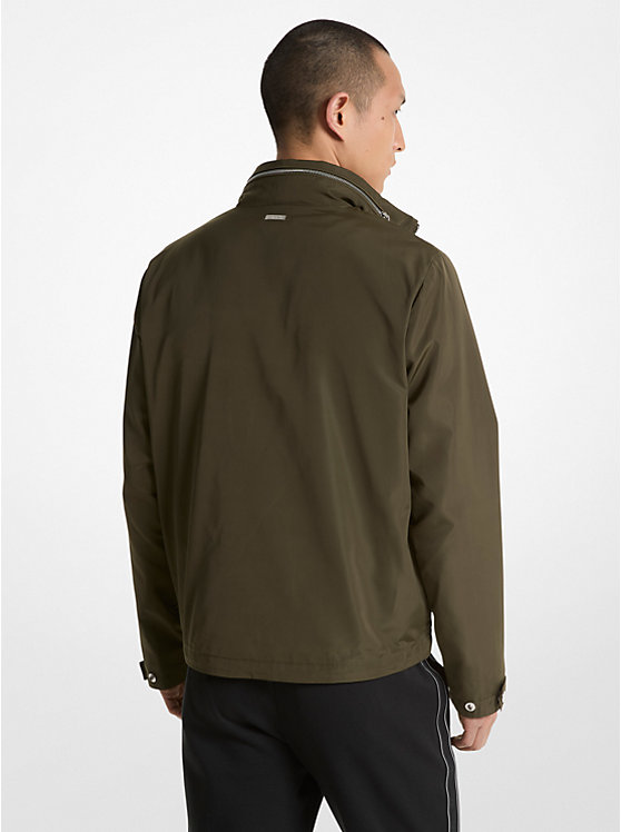 Men Michael Kors Woven Windbreaker Jackets Dark Green | YQELAX-406