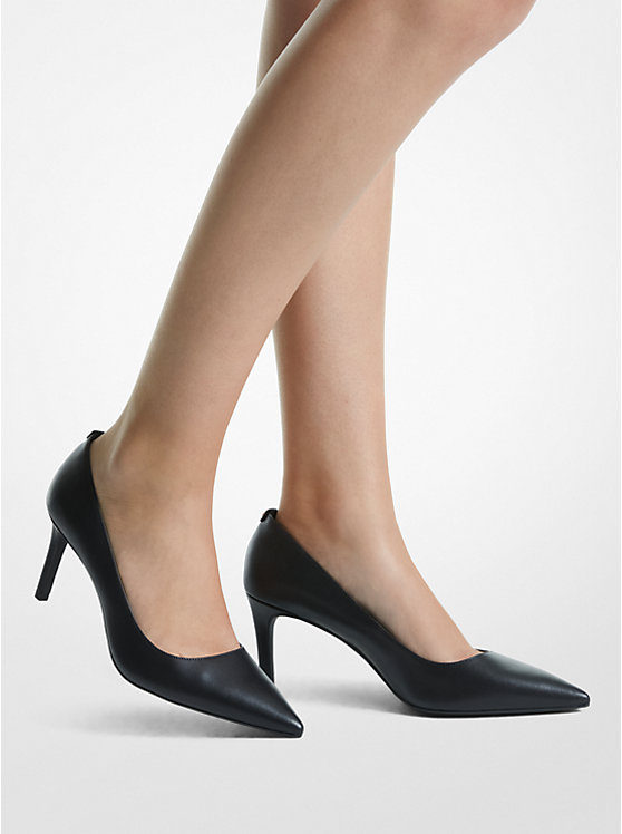 Women Michael Kors Alina Flex Leather Pumps Black | BWYXEU-562