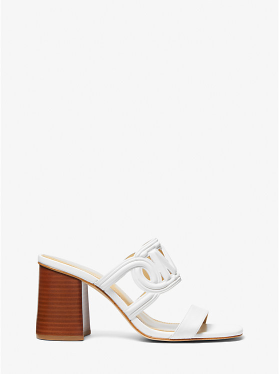 Women Michael Kors Alma Leather Sandals White | GZSJBO-162