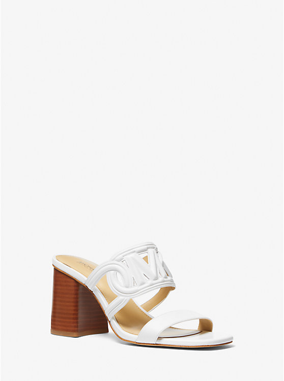 Women Michael Kors Alma Leather Sandals White | GZSJBO-162