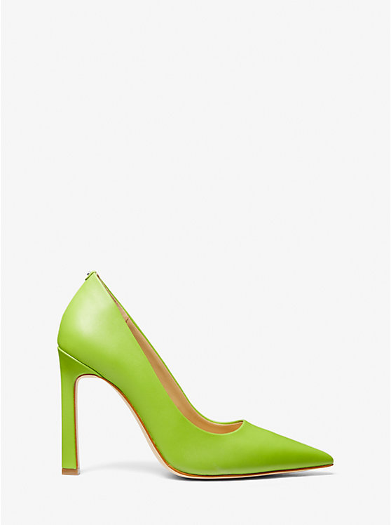 Women Michael Kors Amara Leather Pumps Green | ZGFDAY-082