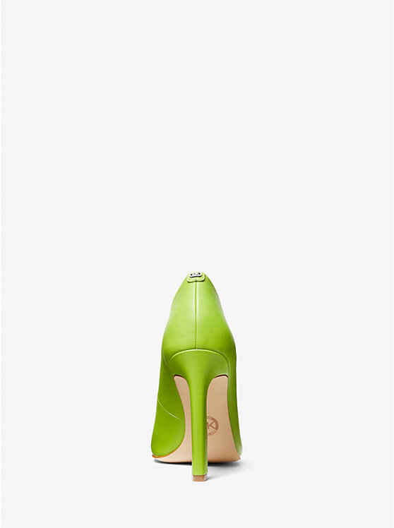 Women Michael Kors Amara Leather Pumps Green | ZGFDAY-082