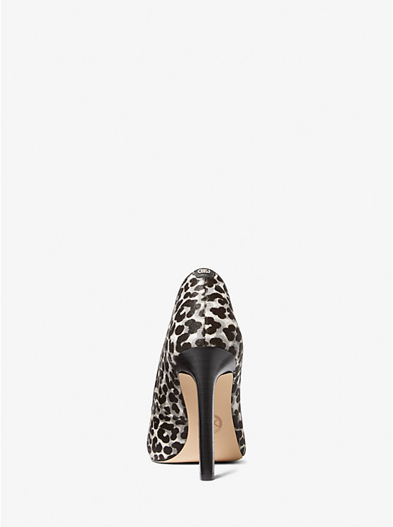 Women Michael Kors Amara Leopard Print Calf Hair Pumps Black | WGNRAY-614