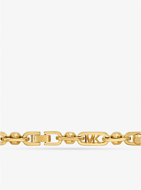 Women Michael Kors Astor Large Precious Metal-Plated Brass Link Necklaces Gold | EXSGIP-169