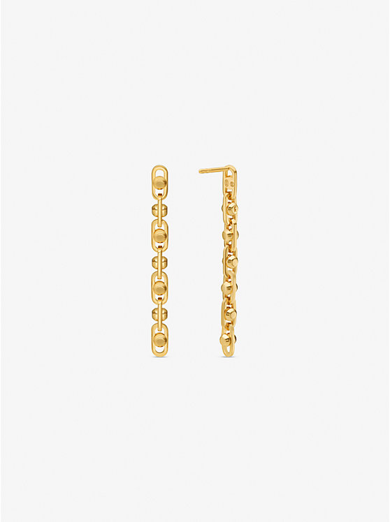 Women Michael Kors Astor Precious Metal-Plated Sterling Silver Link Drop Earrings Gold | FHLKTG-260