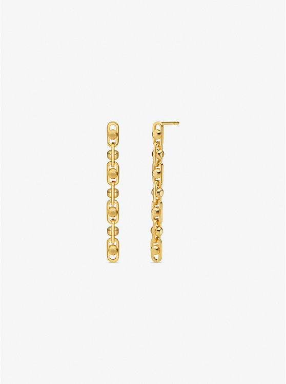 Women Michael Kors Astor Precious Metal-Plated Sterling Silver Link Drop Earrings Gold | FHLKTG-260