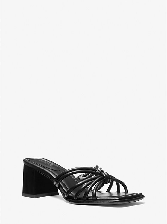 Women Michael Kors Astra Leather Mules Black | SFUYIB-579