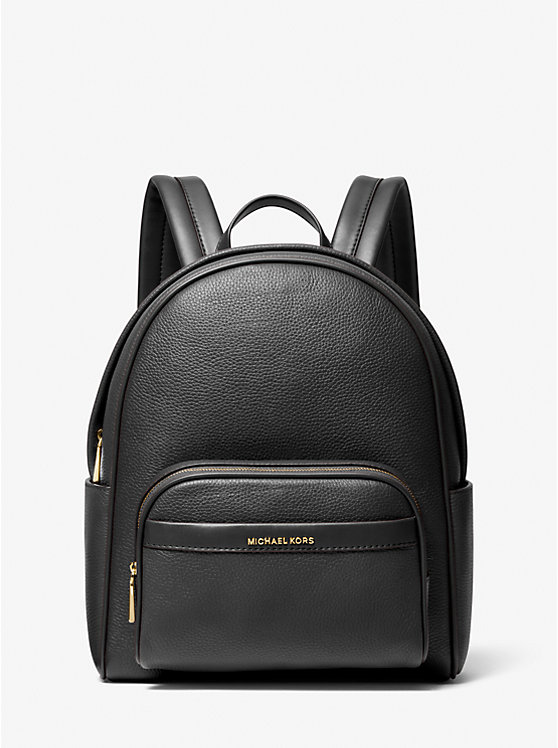 Women Michael Kors Bex Medium Pebbled Leather Backpack Black | OHWKVT-827