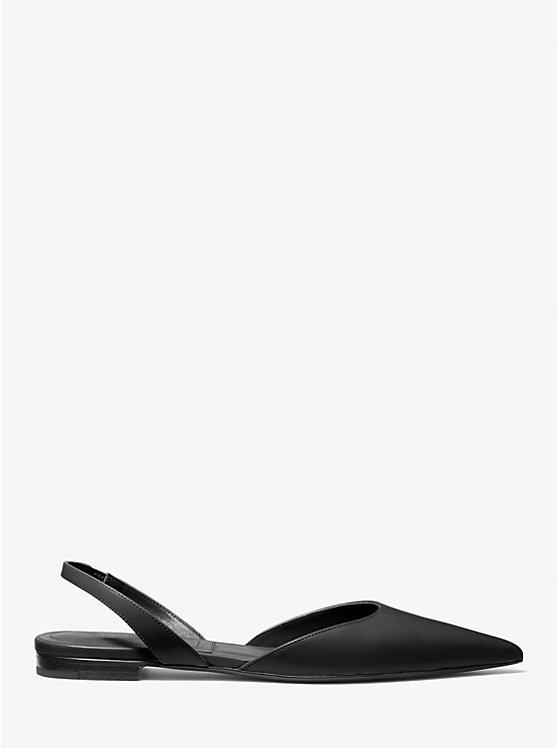 Women Michael Kors Bridget Leather Flat Shoes Black | KZQRMU-209