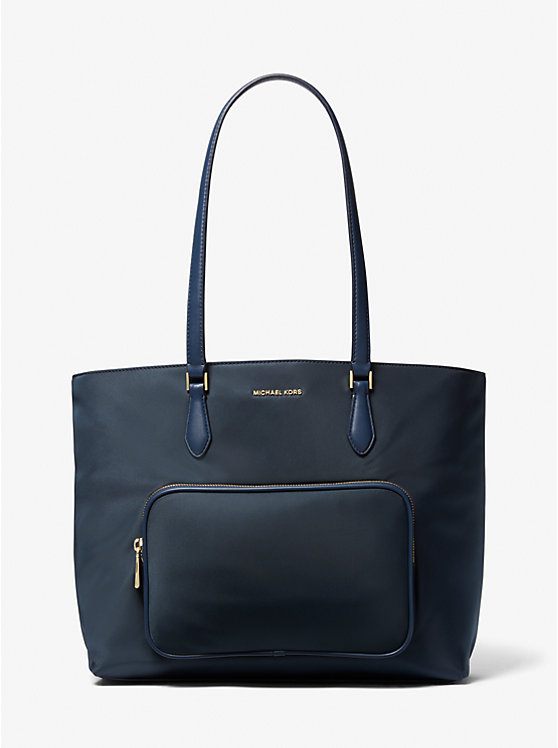 Women Michael Kors Cara Large Nylon Tote Bag Navy | IQCLTG-127