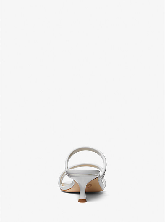 Women Michael Kors Celia Patent Kitten Sandals White | CMFVQA-826