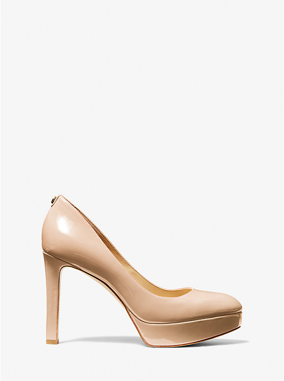 Women Michael Kors Chantal Faux Patent Leather Platform Pumps Light Pink | IWAKOM-503