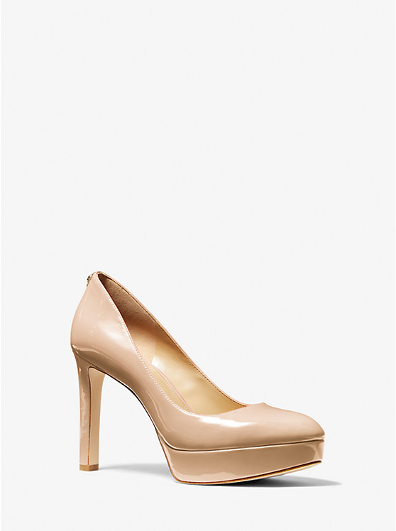 Women Michael Kors Chantal Faux Patent Leather Platform Pumps Light Pink | IWAKOM-503