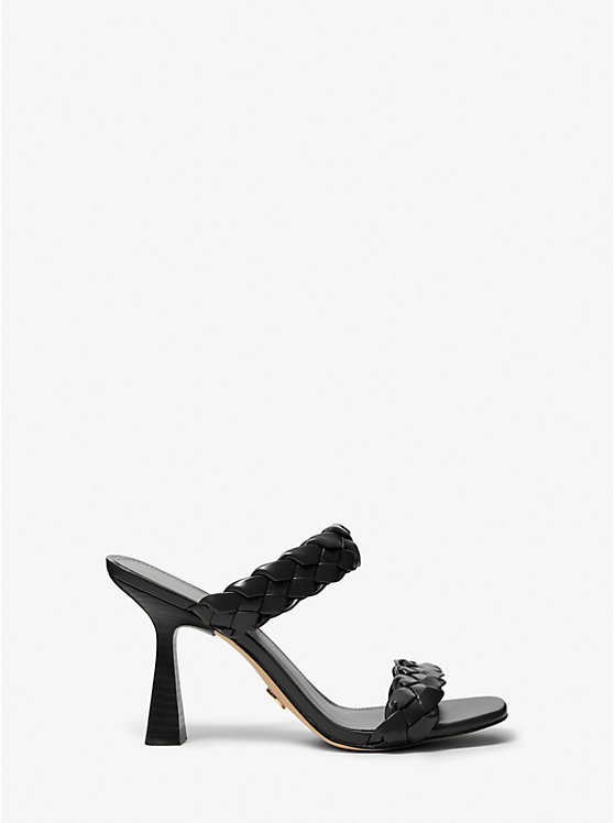 Women Michael Kors Clara Braided Sandals Black | DUGNQY-356