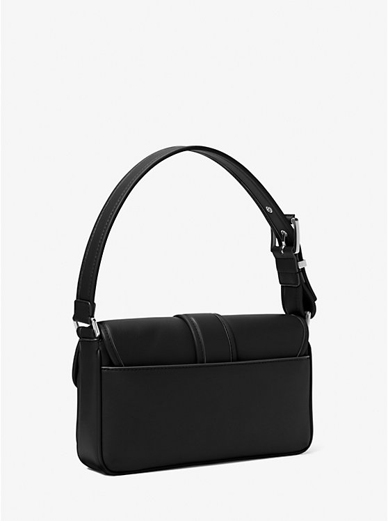 Women Michael Kors Colby Medium Leather Shoulder Bags Black | FICUNR-057