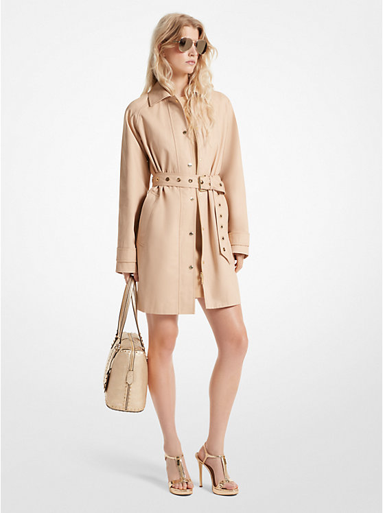 Women Michael Kors Cotton Twill Trench Coats Beige | IZTADH-589