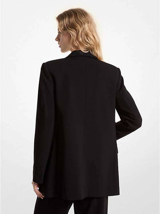 Women Michael Kors Crepe Boyfriend Blazers Black | XTGAQU-897