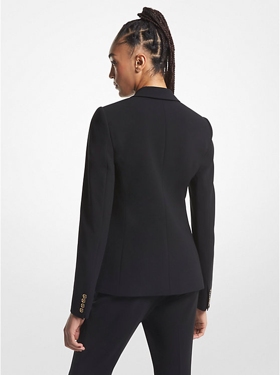 Women Michael Kors Crepe Double-Breasted Blazers Black | RFPKZE-194