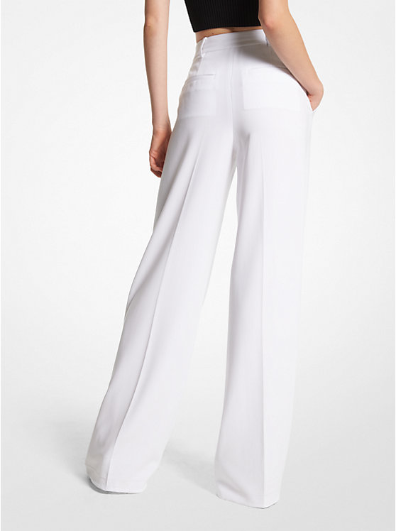 Women Michael Kors Crepe Wide-Leg Pants White | XLIQVT-091