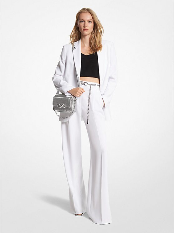 Women Michael Kors Crepe Wide-Leg Pants White | XLIQVT-091