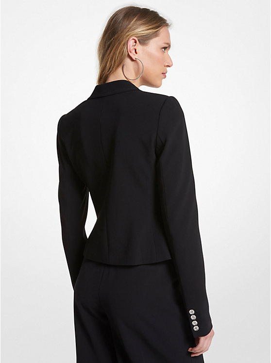 Women Michael Kors Cropped Crepe Blazers Black | RWZFPB-258