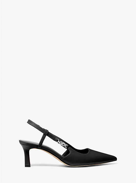 Women Michael Kors Daniella Leather Slingback Pumps Black | CNQVEB-502