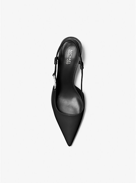 Women Michael Kors Daniella Leather Slingback Pumps Black | CNQVEB-502