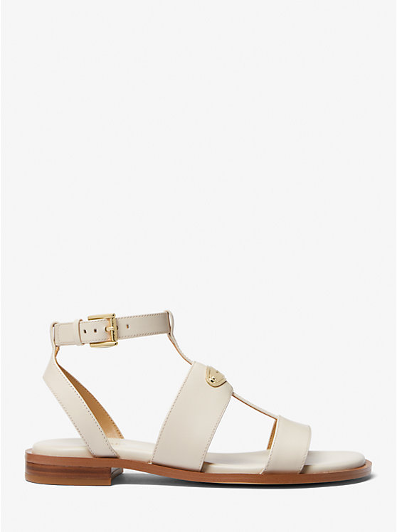 Women Michael Kors Darcy Leather Sandals Cream | WEYDMO-691