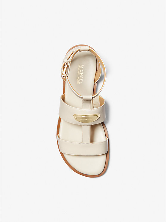 Women Michael Kors Darcy Leather Sandals Cream | WEYDMO-691