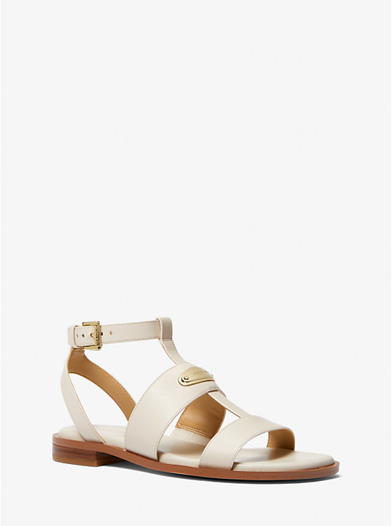 Women Michael Kors Darcy Leather Sandals Cream | WEYDMO-691