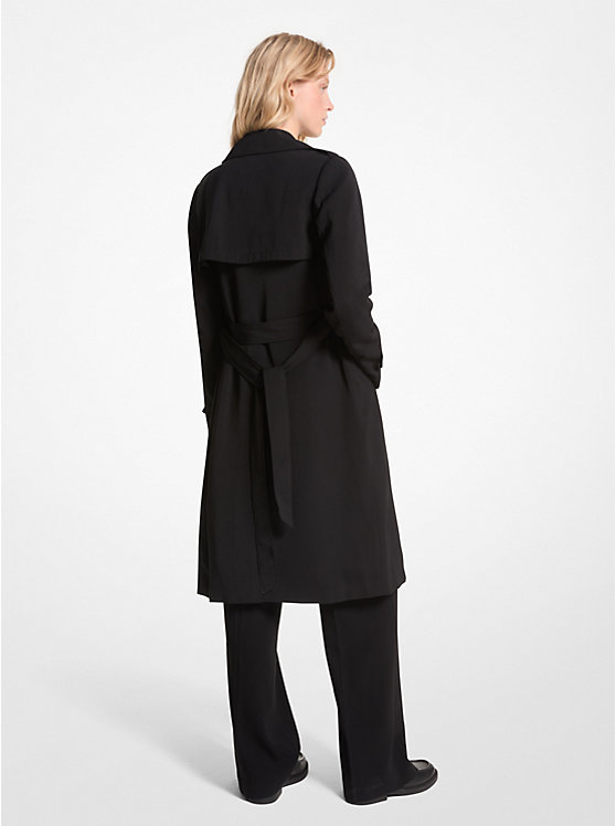 Women Michael Kors Draped Woven Trench Coats Black | GJBTVY-860