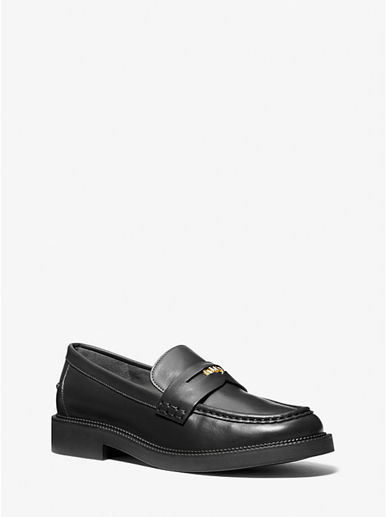 Women Michael Kors Eden Leather Loafers Black | VZSPHC-417