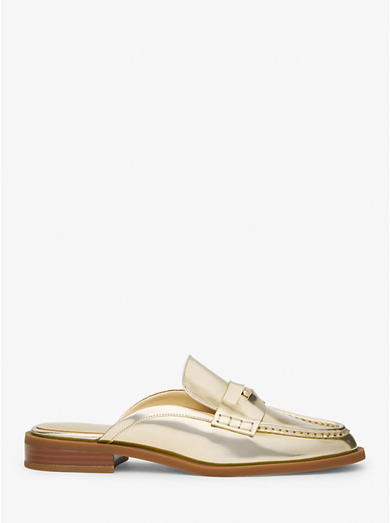 Women Michael Kors Eden Metallic Leather Mules Gold | ECZNBF-314