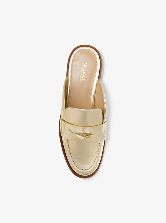 Women Michael Kors Eden Metallic Leather Mules Gold | ECZNBF-314