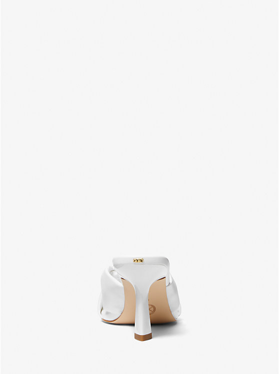 Women Michael Kors Elena Leather Sandals White | TBJIEC-295