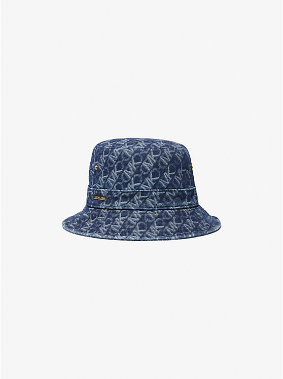 Women Michael Kors Empire Logo Jacquard Denim Bucket Hats Blue | EXYRVF-085