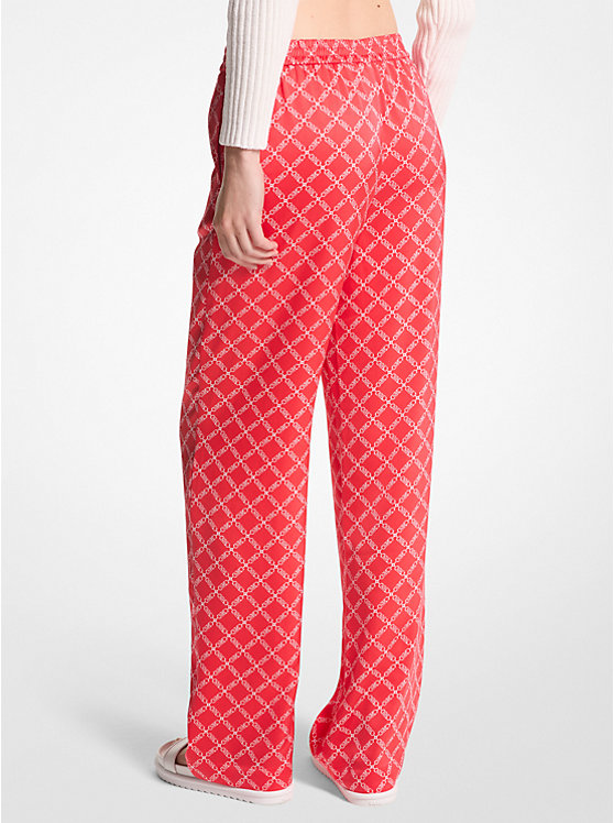 Women Michael Kors Empire Logo Satin Pajama Pants Coral | TYMQDU-594