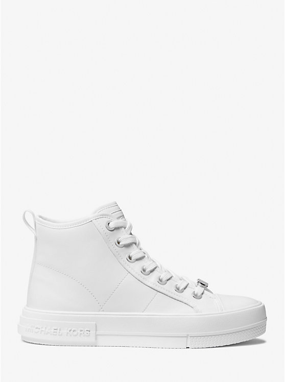 Women Michael Kors Evy Leather High-Top Sneakers White | ZGULJQ-456