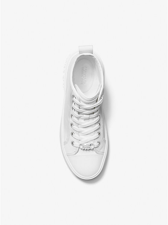 Women Michael Kors Evy Leather High-Top Sneakers White | ZGULJQ-456